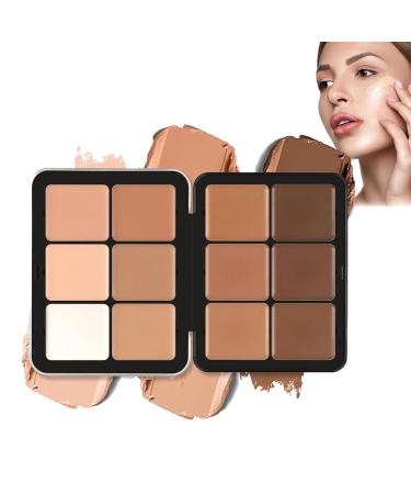 Carla Secret Concealer Palette,12 Colors Carla Secret Cream Blush Palette,Carla Secret Makeup Palette,LongWearing Full Coverage Makeup for Flawless Skin,Long Lasting Waterproof,for All Skin Types (01)