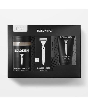 Boldking 3in1 men razor with blade for normal skin |Extremely flexible 3-fold razor blades |For beard head shoulders back armpits legs intimate shaving |Wet razor including suction cup