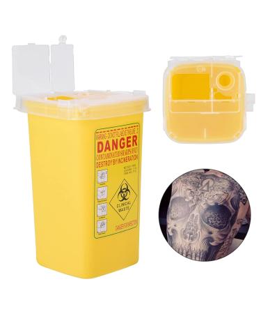1L Sharps Container for Needles Tattoo Plastic Biohazard Needle Disposal - Red/Yellow - Buy Online on GoSupps.com
