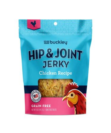 Buckley Dog Jerky Treats - All-Natural Glucosomine, Whole Food Nutrition - Skin + Coat, Hip and Joint Support - Salmon, Beef and Chicken Chicken Hip + Joint