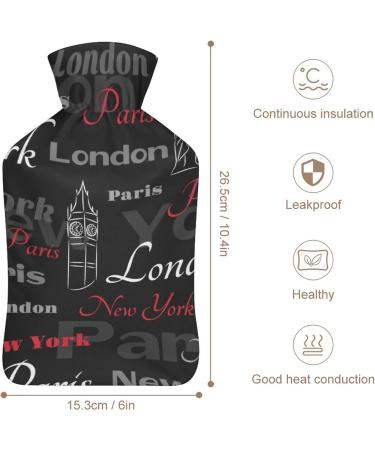 London Plush Hot Water Bottle with Cover - Hand Warmer for Adults & Kids | 26.5x15.3cm - International Shipping - Buy Online on GoSupps.com
