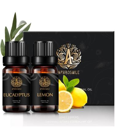 Aromatherapy Eucalyptus Essential Oils Lemon Set 100% Pure Lemon Essential Oils Scent Set 2x10ml Therapeutic Grade Lemon Aromatherapy Essential Oils Eucalyptus Fragrance Kit for Diffuser Humidifier - Buy Online on GoSupps.com