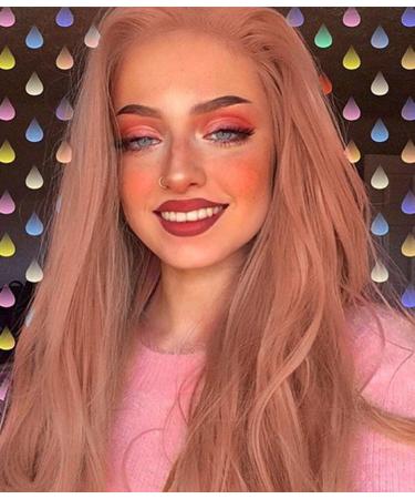 Buy Women's Long Pink Brazilian Wavy Curly Wig - 80s 70s 60s Cosplay Synthetic Hair - International Shipping Available - Buy Online on GoSupps.com