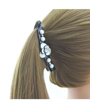 Meilliwish Noble Flower Wedding Banana Hair Clip for Women & Girls - Elegant White Accessory - Buy Online on GoSupps.com