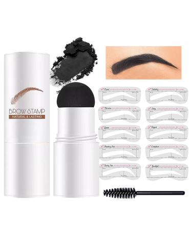 Eyebrow Stamp and Eyebrow Stencil Kit Eyebrow Shaper for Women and Girls Eyebrow Stamp Template for Perfect Eyebrows (01#) 01#Black