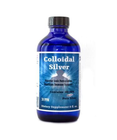 Superior Colloidal Silver 30PPM 8 fl oz Ionic Colloidal Silver Made with 99.99% Pure Silver