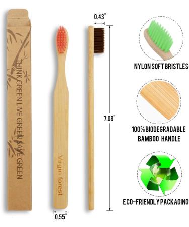 8-Pack BPA-Free Bamboo Toothbrushes - Biodegradable Soft Bristle Toothbrushes for Sensitive Gums - Buy Online on GoSupps.com