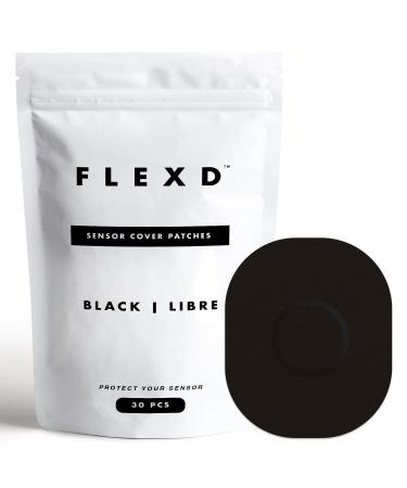 Flexd - Freestyle Waterproof Sensor Covers for Libre 2 & 3 - (30 Pcs) - Libre 3 Sensor Covers - CGM Adhesive Patches - Without Adhesive in The Center - (Oval - Black) 30 Count (Pack of 1) - Buy Online on GoSupps.com