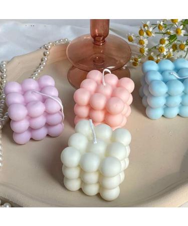 Small Light Purple Bubble Cube Candle - Soy Wax Aromatherapy Scented Candle for Relaxation & Birthday Gift | 1PC - Buy Online on GoSupps.com