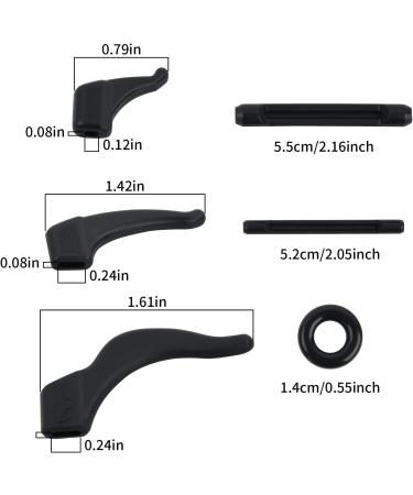 16 Pairs Silicone Glasses Ear Grip Hooks - Anti-Slip Eyeglasses Retainers & Temple Protectors - Stay Put Glasses Stoppers for Eyewear/Sunglasses - Black - Buy Online on GoSupps.com