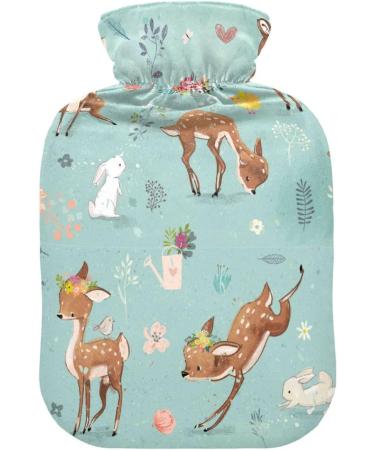 Buy Naanle Floral Deer Hot Water Bottle - 1L for Hot & Cold Therapy | Pain Relief & Warmth for Bed Hands & Feet - International Shipping Available - Buy Online on GoSupps.com