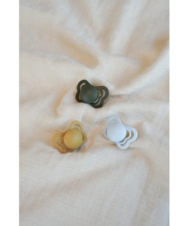 Couture Collection BIBS Pacifiers | BPA-Free Danish Baby Soothers | Mustard Color Set of 2 | Size 6-18 Months - Buy Online on GoSupps.com