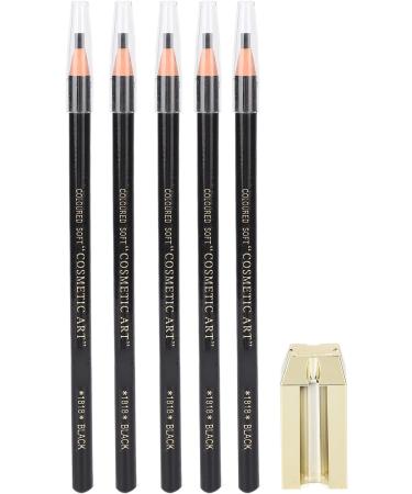 5 Pack Eyebrow Pencils for Improving Drawing Efficiency Flat Tip Pencil Sharpener for Home Use (Black Eyebrow Pencil) - Buy Online on GoSupps.com