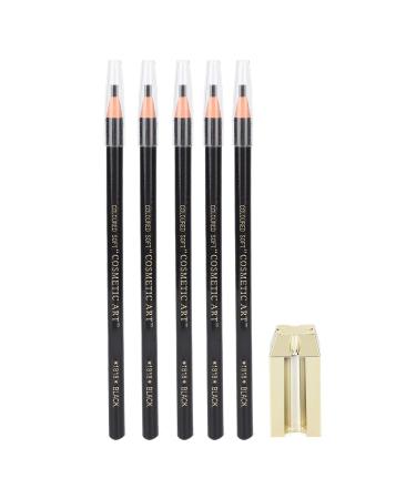 Eyebrow Pencil Set Brow Pencil Sharpener Waterproof Eyebrow Pencil for Perfect Makeup Brow Makeup Tool with Sharpener for Student Office Workers(Black)