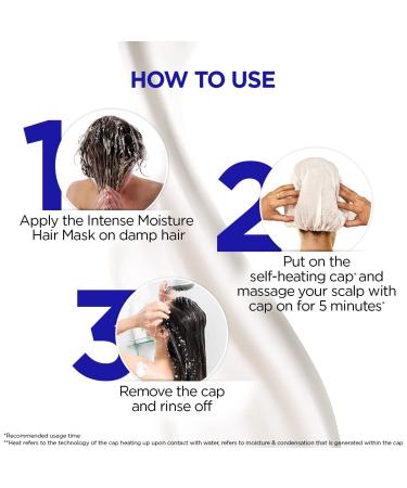 Moisture Heat Hair Spa Mask | Self-Heating Cap | Deep Nourishment & Shine | Salon-Like Results in 5 Mins | Color Safe | 2.47 Oz/70g | International Shipping - Buy Online on GoSupps.com