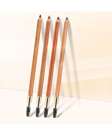 Eyebrow Pencil DoubleSided Waterproof 4 Pieces LongLasting Eyebrow Makeup Pencil Moderate Hardness Spiral Brush Head Beech Pen Handle for Daily Travel (Coffee) - Buy Online on GoSupps.com