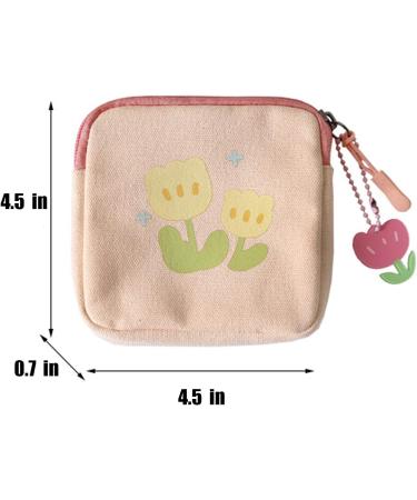 GOLD XIONG PADISHAH Sanitary Napkin Storage Bag - Blue Flower Square Coin Purse for Women - Buy Online on GoSupps.com