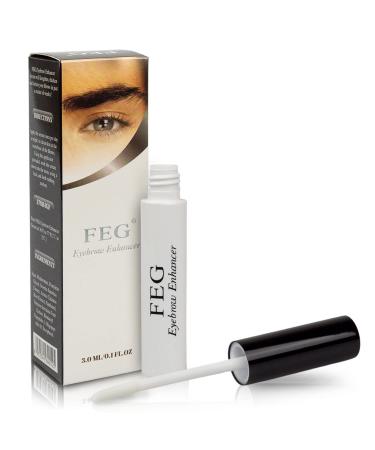 FEG Eyebrow Eye Brow Growth Length Thickness Darkness Enhancer Serum 100% Natural 0.1 Fl Oz (Pack of 1)