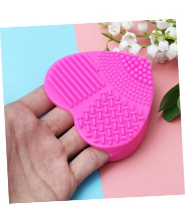 Housoutil Makeup Brush Cleaner - Silicone Cleaning Pad & Applicator - Rose Red 8x8.5cm | Effective Brush Washing Mat - Buy Online on GoSupps.com