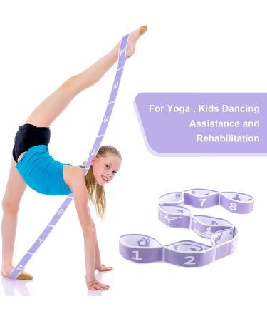 Buy Ablelo Yoga Stretching Strap - 8 Loops for Effective Stretching | Ideal Yoga Accessory for Pilates Gymnastics & Dance - Purple - Buy Online on GoSupps.com