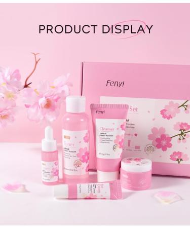 Sakura 5 in 1 Skin Care Set with Cleanser Toner Face Serum Face Cream and Eye Cream Skin Care Products for Teen Girls Skin Care Set - Buy Online on GoSupps.com