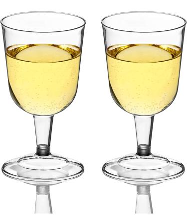 DecorRack 24 Pack of 6 Oz Plastic Wine Glasses for Outdoor Parties - Stackable, Reusable, Disposable Clear Cups for Weddings, Picnics - Buy Online on GoSupps.com