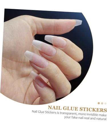 20 Sheets double sided adhesive nail stickers clear nail warps DIY nail stickers False Nail Decal women nail stickers nail gel gummed paper manicure Adhesive sticker medium Transparent - Buy Online on GoSupps.com
