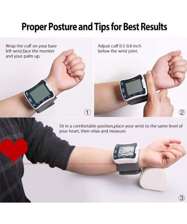LotFancy Talking Wrist Blood Pressure Monitor | 2 User, 120 Reading Memory, Large LCD Display - Buy Online on GoSupps.com