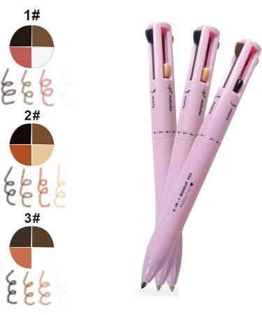 4 in 1 Makeup Pen Multifunctional Makeup Pencil from Eyeliner Lip Liner Brow Pencil and Highlighter Eyebrow Colours Easy-To-Apply & Compact Makeup Accessories for Travel Type 1 - Buy Online on GoSupps.com