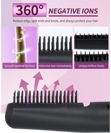 XLQ 5in1 Blow Dryer Brush for Women - Multifunctional Styler with Negative Ion Technology - Detachable Straightener and Curling Attachments - Black Purple Upgrade Gift Box - Buy Online on GoSupps.com
