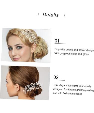 Ipetboom Bridal Hair Accessories Tiara Bridal Hair Comb Wedding Hair Comb Women Hair Comb Bride Pearl Accessories White Wedding Hair Accessories - Buy Online on GoSupps.com