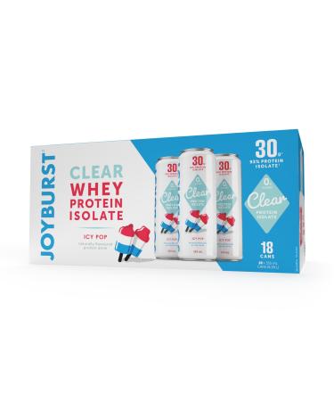 *NEW* Joyburst Clear Protein Isolate Beverage - Icy Pop Flavour 30g of Protein 0g of Sugar (18 count)