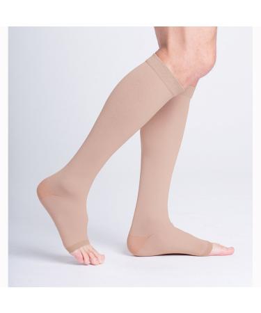 SIGVARIS 505CM3O77 50-60 mmHg Natural Rubber OT Calf Length-Full-Shrt Medium Beige