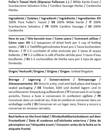  HEALTH EMBASSY Health Embassy Card re Sauvage Herbe Tisane | Dipsacus Fullonum L | Fuller's Teasel Herb Tea 50g - Buy Online on GoSupps.com