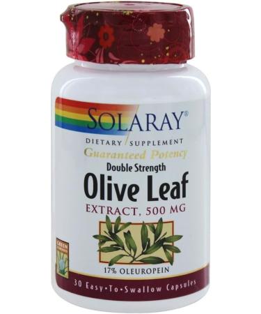 Solaray Olive Leaf Extract 500mg Double Strength - 30 Capsules | Guaranteed Potency - Buy Online on GoSupps.com