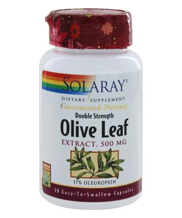 Solaray - Guaranteed Potency Olive Leaf Extract Double Strength 500 mg. - 30 Capsules