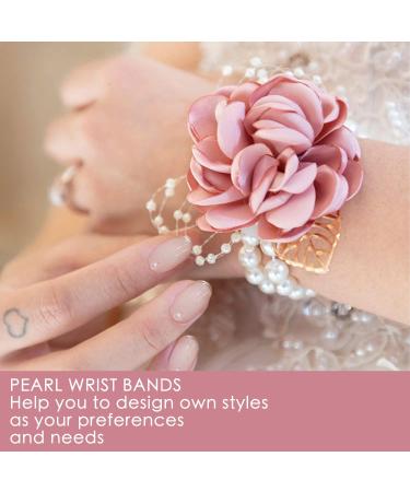 Elastic Pearl Bands Wedding Corsage Bracelet 20 Pack - White Pearl Wristlets for DIY Corsages - Wedding Prom Accessories - Buy Online on GoSupps.com