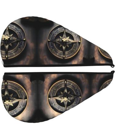 Magical Norse Runes Compass Hair Cap | Super Absorbent Elastic Wrap for Quick Drying Long Thick Hair - Ideal for Girls & Women - Buy Online on GoSupps.com