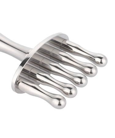 Buy Hohxfyp Acupuncture Pen - Stainless Steel 5 Fork Magnetotherapy Tool for Deep Tissue Massage (6.3 inch Silver) | Manual Acupressure for Face & Body - Buy Online on GoSupps.com