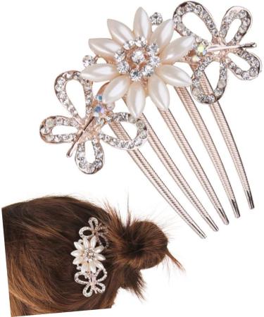 Housoutil Bridal Hair Comb Crystal Bride Clip Hair Clip Crystal Hair Charms Women Hair Accessories Bridal Hair Accessories Pearl Hair Accessories Bride Hair Comb Women's Wedding - Buy Online on GoSupps.com