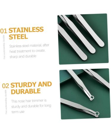 Beaupretty Stainless Steel Nose Hair Trimmers - Precision Round Nose Tweezers for Men | Multi-Purpose Beard & Nasal Hair Removal | 2 Pack - Buy Online on GoSupps.com
