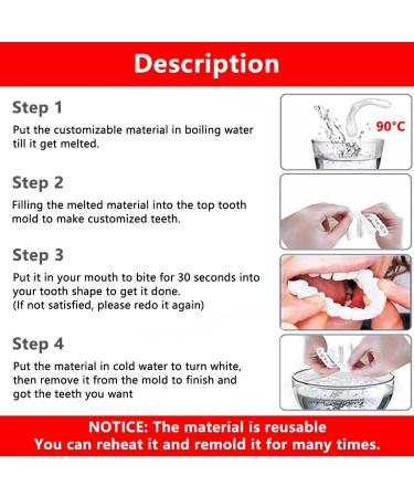 Dazzluxe 2 Pair Instant Cosmetic Veneers - Temporary Smile Teeth Solutions for Upper & Lower Teeth | International Shipping Available - Buy Online on GoSupps.com