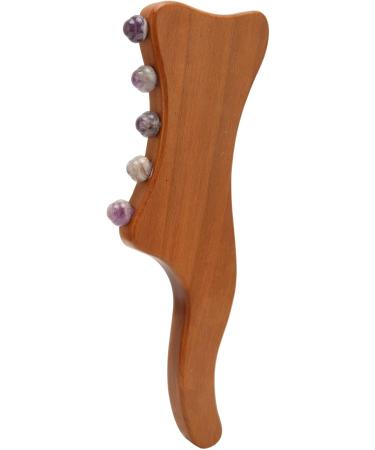 Schaffen Wooden Gua Sha Massage Stick with 5 Amethyst Points - Relieve Tiredness & Shape Your Body - Buy Online on GoSupps.com