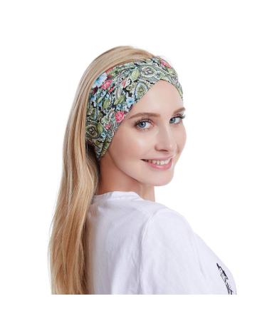 Bohend Boho Fashion Wide Flower Headband for Women - Elastic Yoga Sports Hair Accessory - Buy Online on GoSupps.com