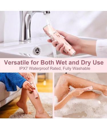 NNBWLMAEEZZSGGTUYU 2025 New Glow Aura Womens Shaver GlowShave 2in1 Body Shaver for Women Bikini and Face Trimmer for Women Groin Trimmer for Men Wet and Dry IPX7 Waterproof and Easy Pink - Buy Online on GoSupps.com