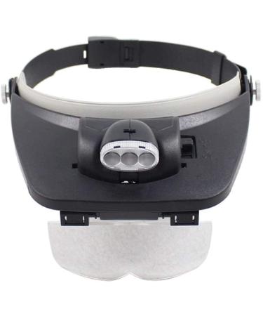 Headband Magnifier Head MountLighted Magnifying Glasses LED Headband Magnifier Head Magnifying Visor Magnifying Light Head Loupe Acrylic Headband Magnifying Glass with LED Light for Reading Jewelle