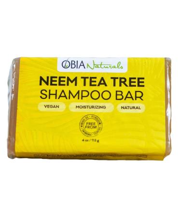 OBIA Naturals Neem & Tea Tree Oil Shampoo Bar - Vegan Eco-Friendly Handmade in USA 4 oz for All Hair Types - Buy Online on GoSupps.com