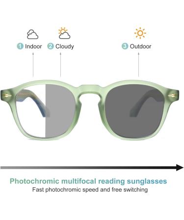 OKH Photochromic Multifocus Reading Glasses - Transition Sunglasses & Blue Light Blocking for Men & Women (Green 1.0x) - International Shipping Available - Buy Online on GoSupps.com