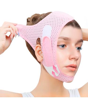Hackerdom Double Chin Reducer, Reusable V Line lifting Mask, Face Slimming Strap, Face Lift Belt Chin Strap For Women and Men Tightening Skin Preventing Sagging