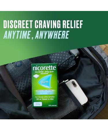 Nicorette Gum - Icy White 2mg 25 Pieces | Stop Smoking Aid & Whitens Teeth - Buy Online on GoSupps.com